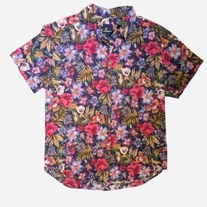 1990s Lizsport Liz Claiborne Tropical Floral Button Up Shirt Vintage Size S